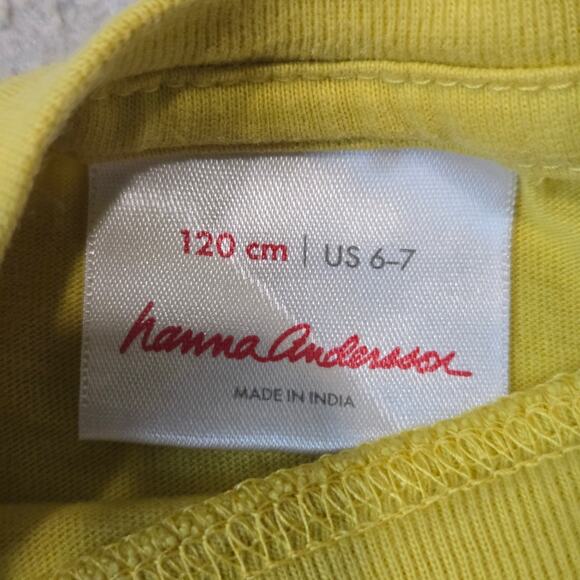 Hanna Andersson Car Print Short Sleeve T-Shirt Yellow Boys 6-7 - Picture 2 of 4